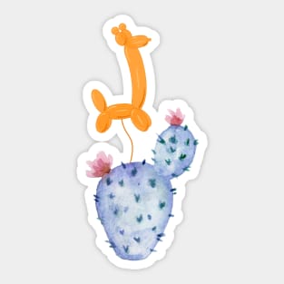 Purple Cactus Orange Giraffe Balloon Sticker